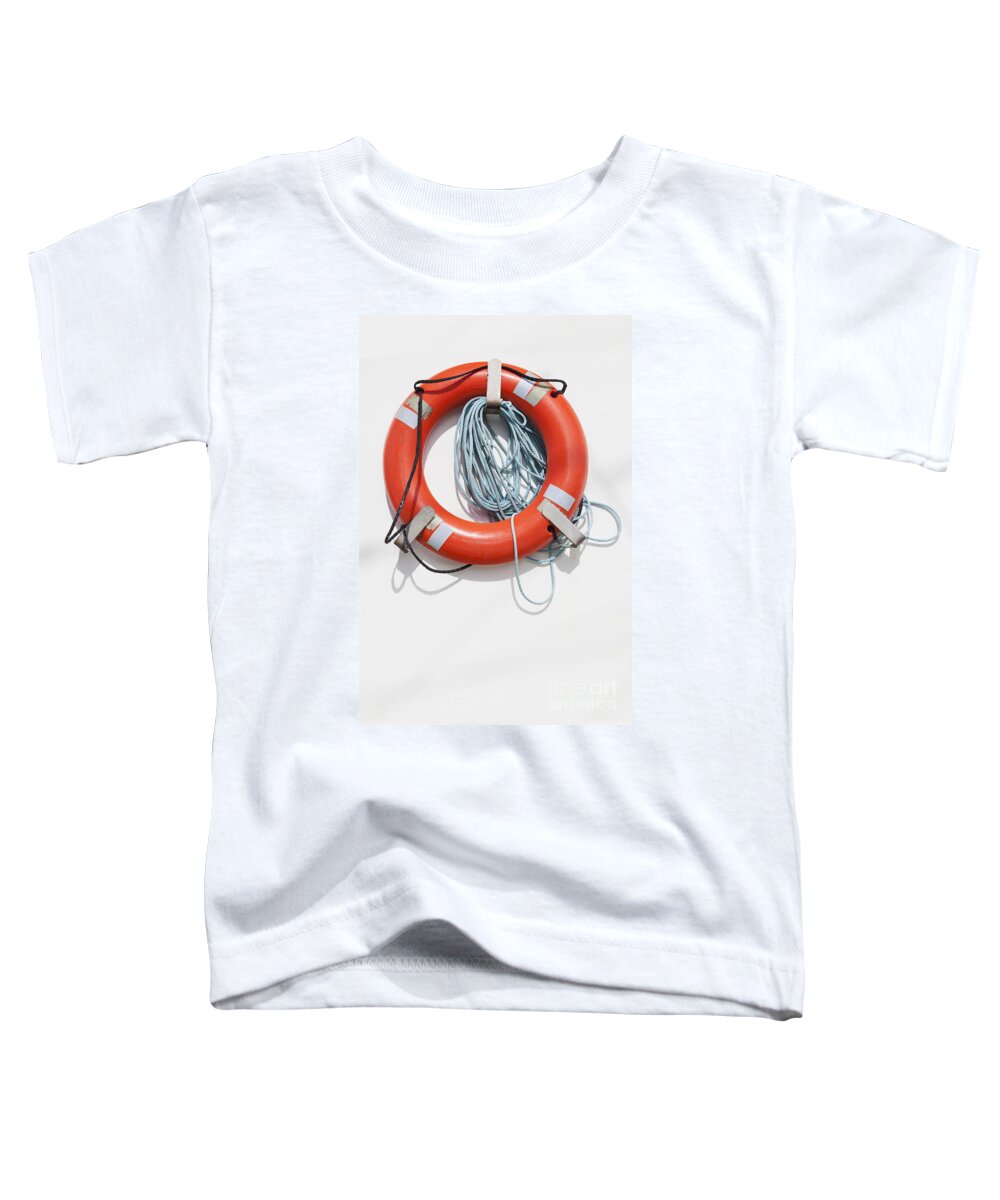 Charleston Marina Toddler T-Shirt featuring the photograph Bright Life Saving Ring by Bryan Mullennix