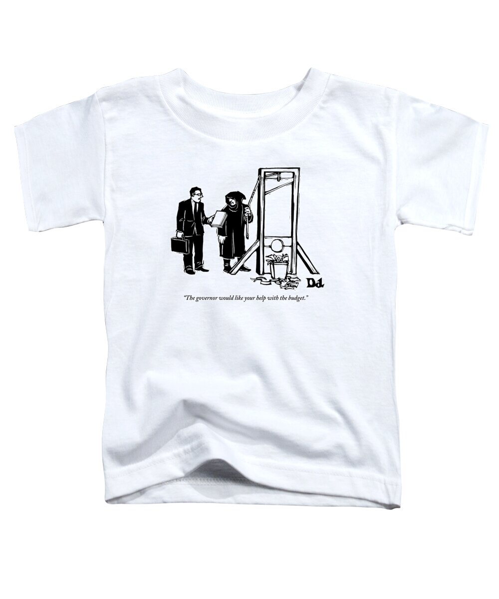 Tk. Execution Toddler T-Shirt featuring the drawing Caption Contest. An Office Worker Hands Papers by Drew Dernavich
