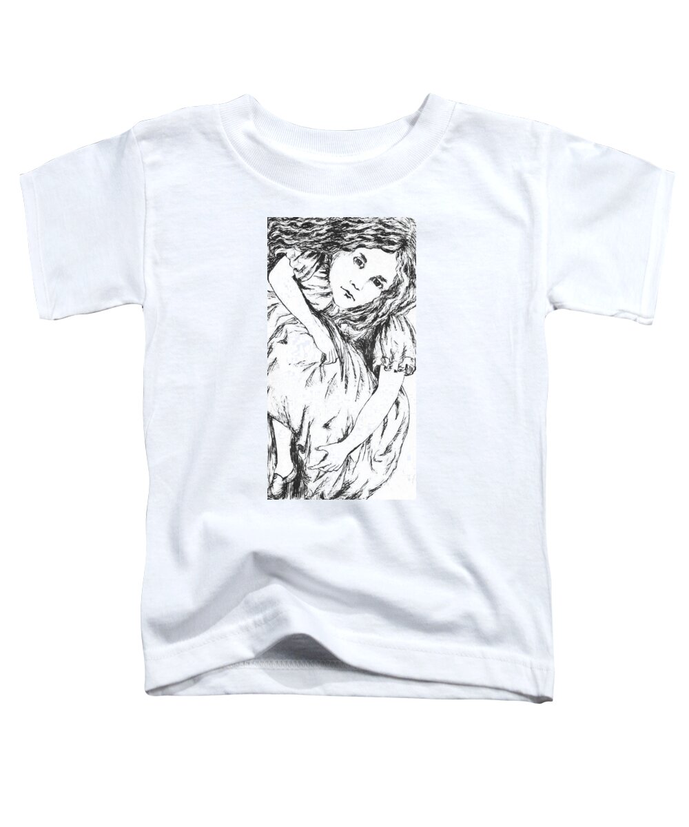 1886 Toddler T-Shirt featuring the painting Carroll Alice, 1886 by Granger
