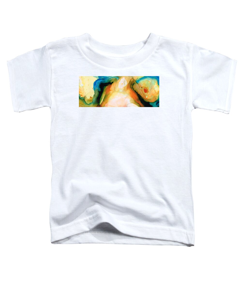 Abstract Toddler T-Shirt featuring the painting Channels - Abstract Art by Sharon Cummings by Sharon Cummings