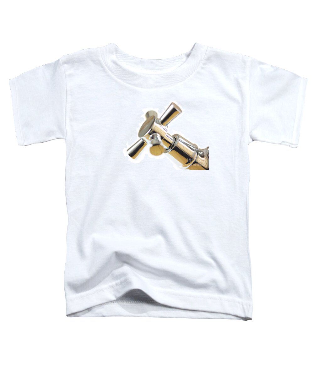 Bath Toddler T-Shirt featuring the photograph Chrome tap abstract by Simon Bratt