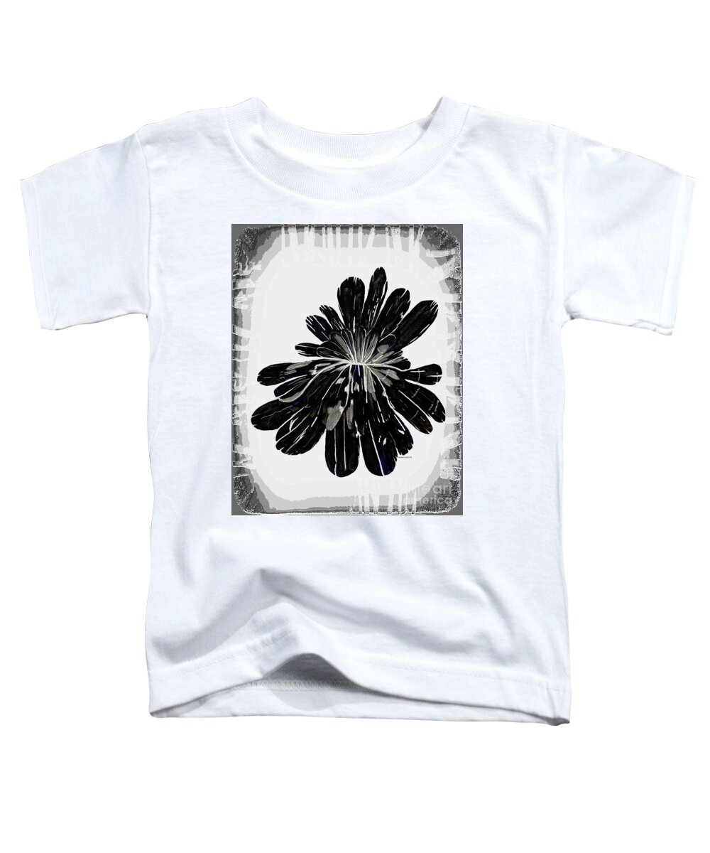 Chrysanthemum Stone B W Toddler T-Shirt featuring the painting Chrysanthemum Stone B W 1 by Barbara A Griffin