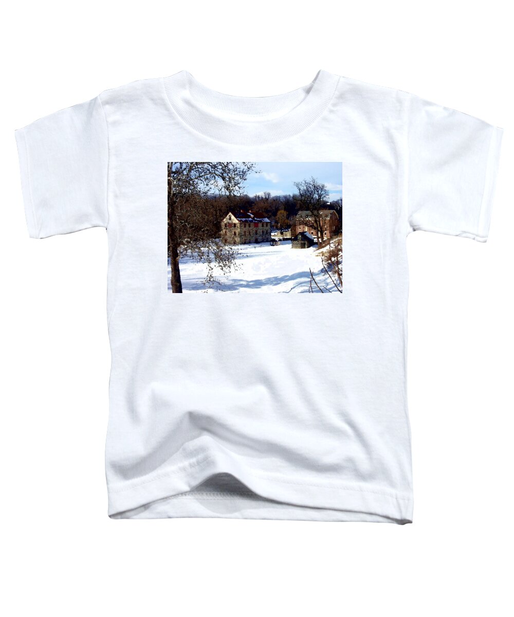 Bethlehem Pa Toddler T-Shirt featuring the photograph Colonial Industrial Complex - Front Shadow - Bethlehem PA by Jacqueline M Lewis