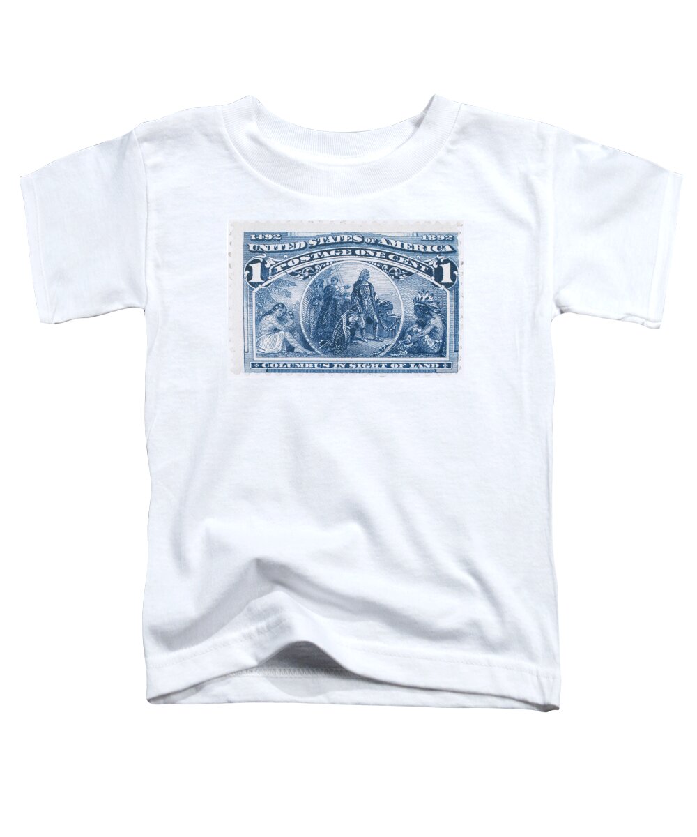 Philately Toddler T-Shirt featuring the photograph Columbus In Sight Of Land, Us Postage by Science Source