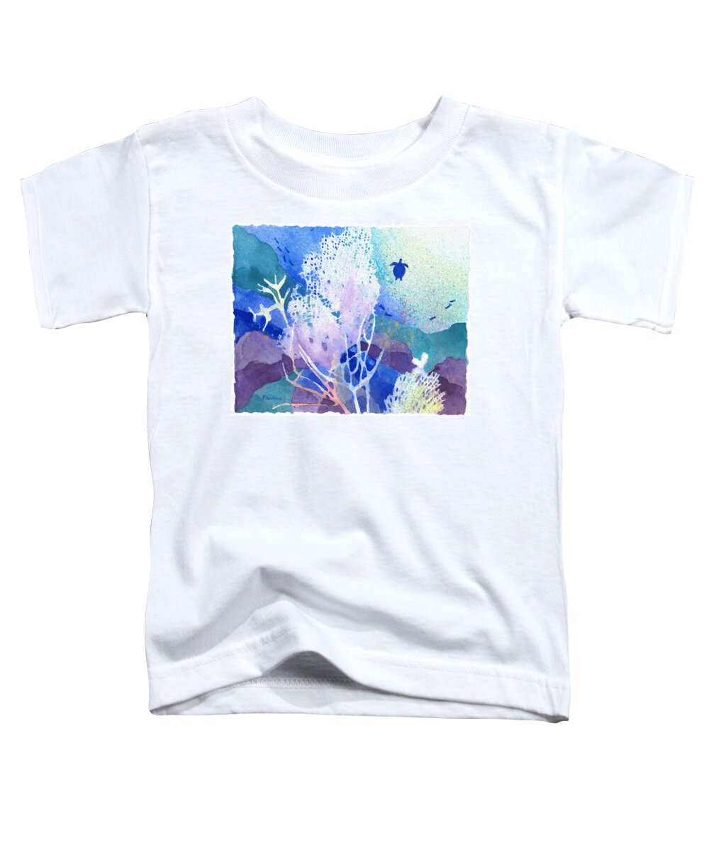 Coral Reefs Toddler T-Shirt featuring the painting Coral Reef Dreams 5 by Pauline Walsh Jacobson