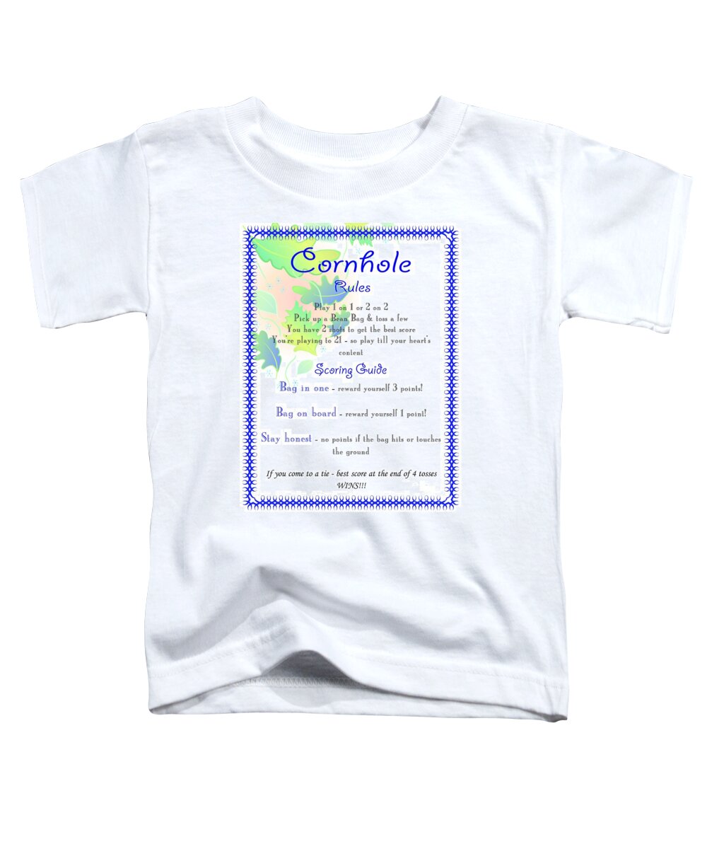 Cornhole Rules Toddler T-Shirt featuring the digital art Cornhole Rules by Nancy Patterson