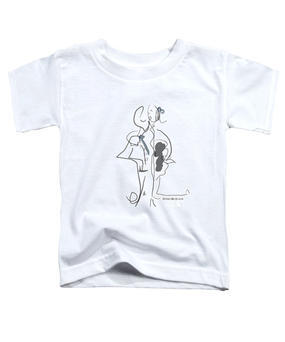 Gesture Drawing Toddler T-Shirt featuring the digital art Couple by Gabrielle Schertz