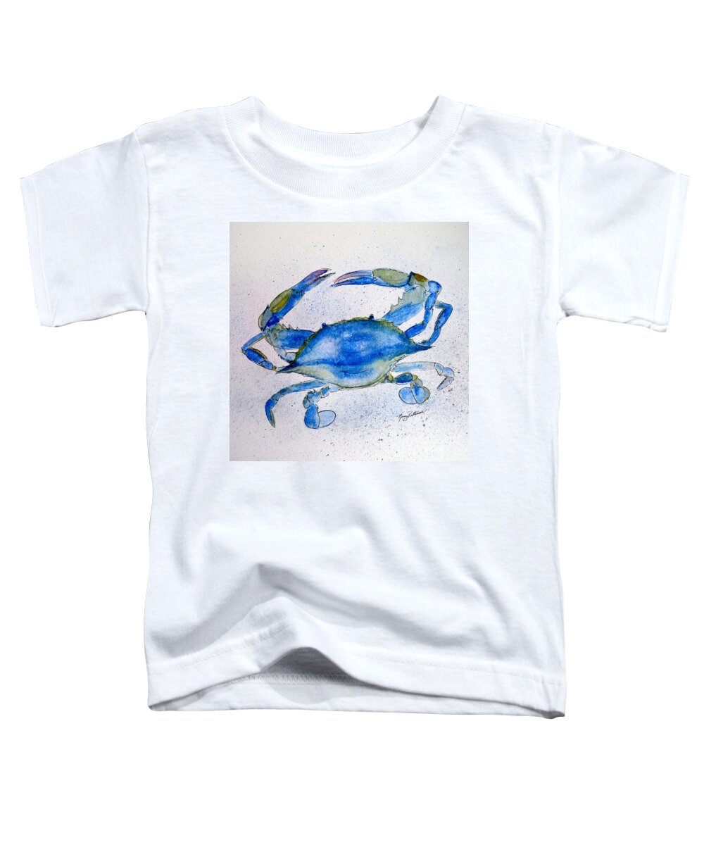 Crab Toddler T-Shirt featuring the painting Crab by Nancy Patterson