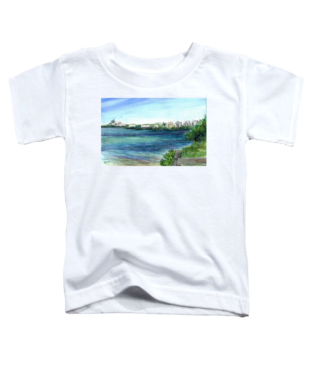 Cudjoe Bay Toddler T-Shirt featuring the painting Cudjoe Bay 2 by Clara Sue Beym