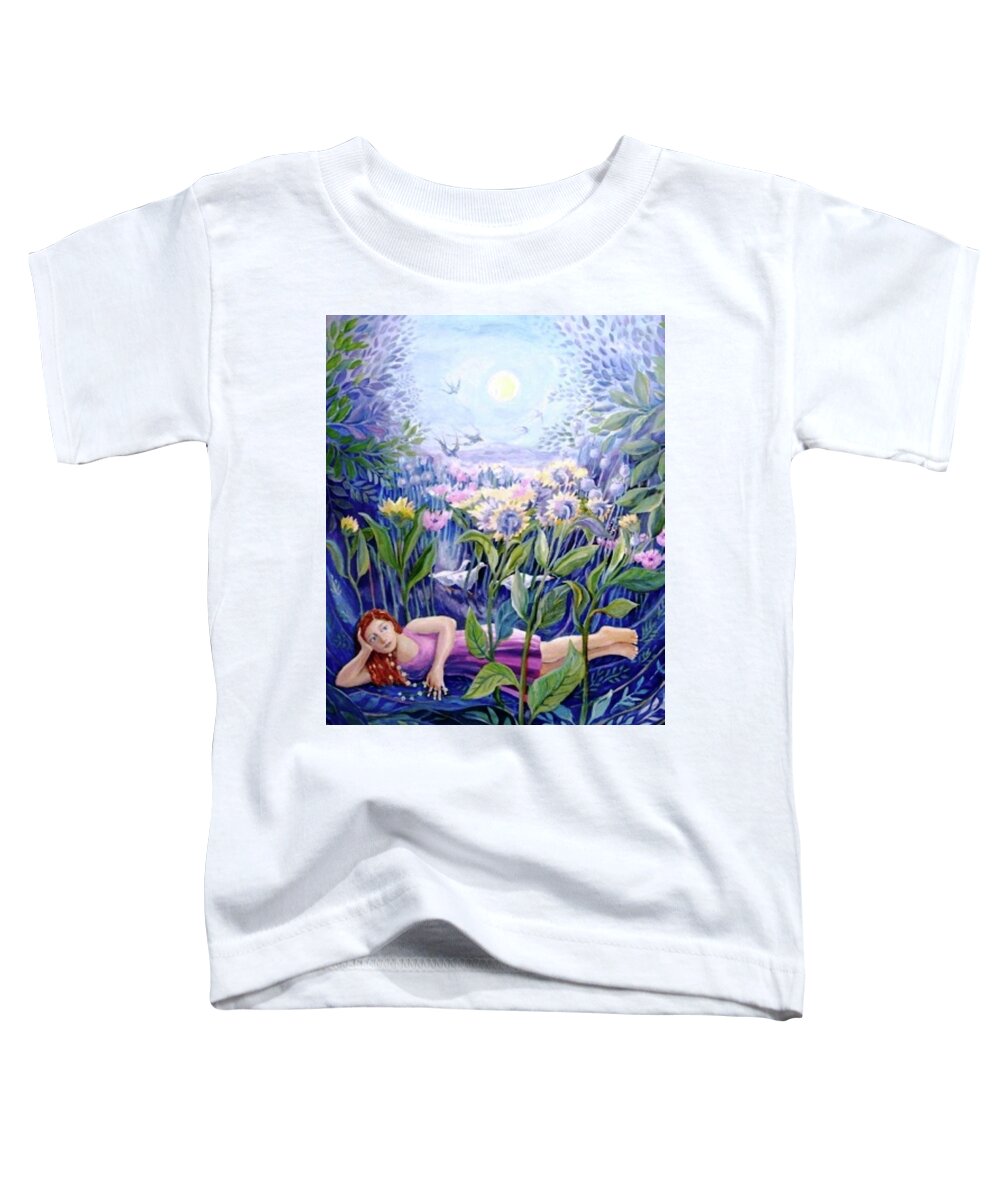 Daisy Chain Toddler T-Shirt featuring the painting Daisy Chain by Trudi Doyle