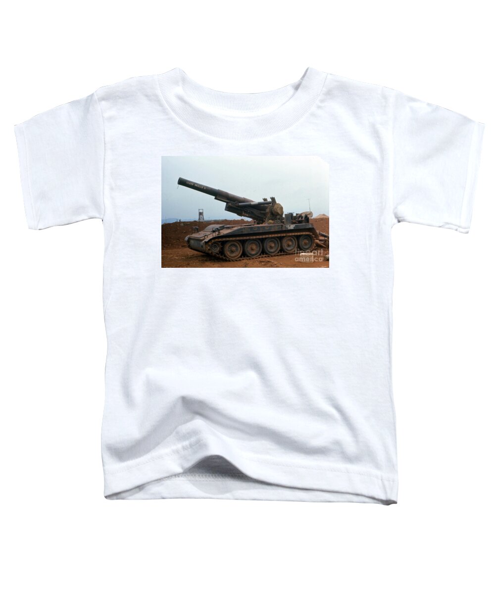 Highway 14 Toddler T-Shirt featuring the photograph Death Dealer II 8 inch Howitzer at LZ Oasis Vietnam 1968 by Monterey County Historical Society