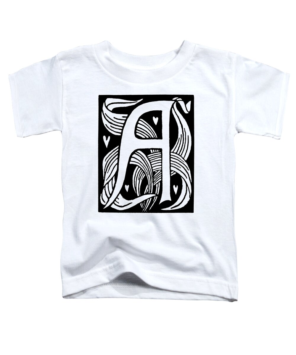 1893 Toddler T-Shirt featuring the painting Decorative Initial, 1893 by Granger