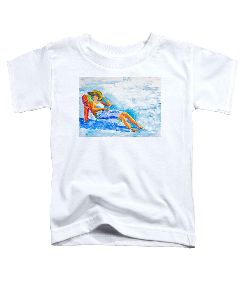Nature Toddler T-Shirt featuring the painting Dena at the Beach by Walt Brodis