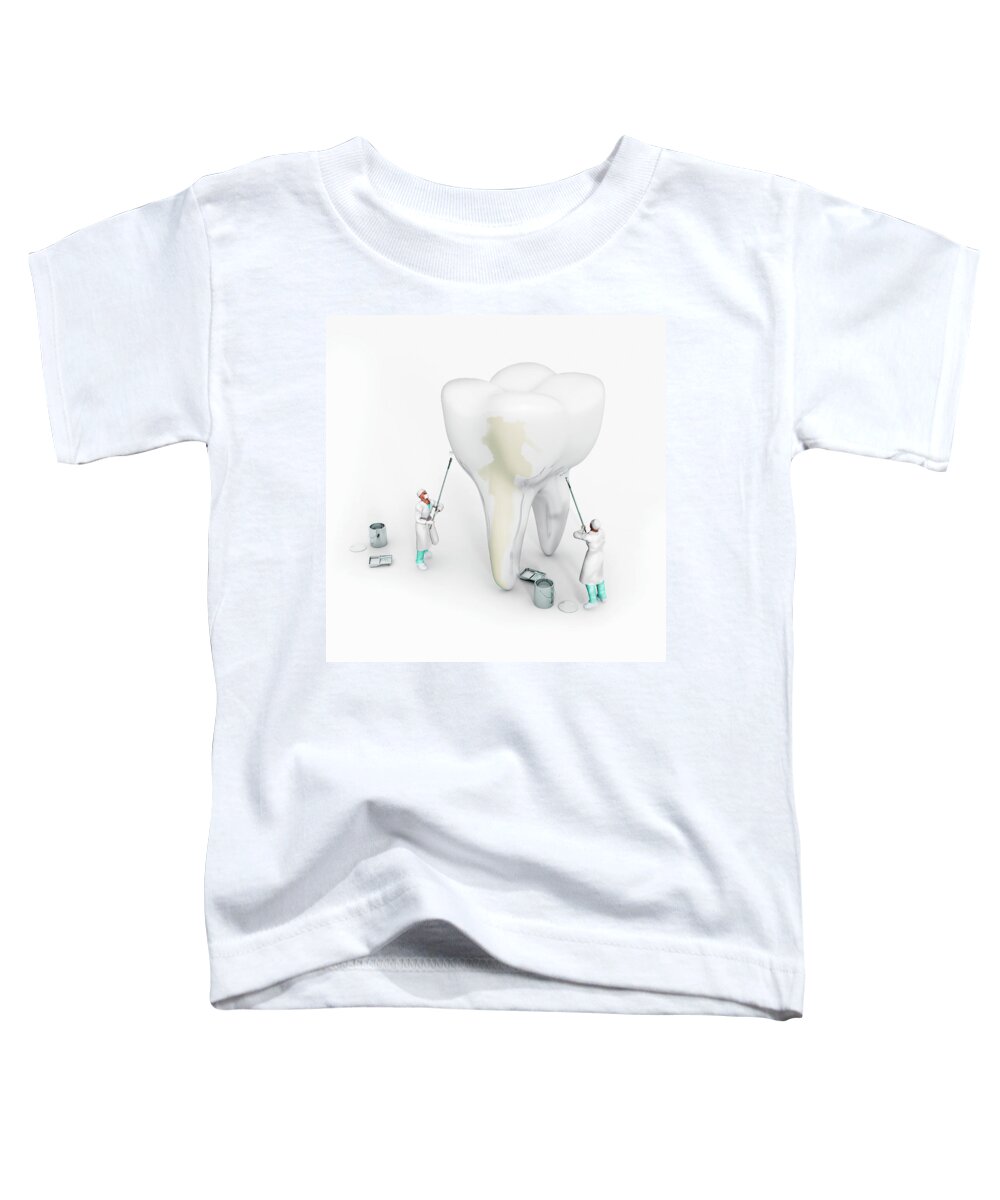 Adult Toddler T-Shirt featuring the painting Dentists Whitening Large Tooth by Ikon Ikon Images