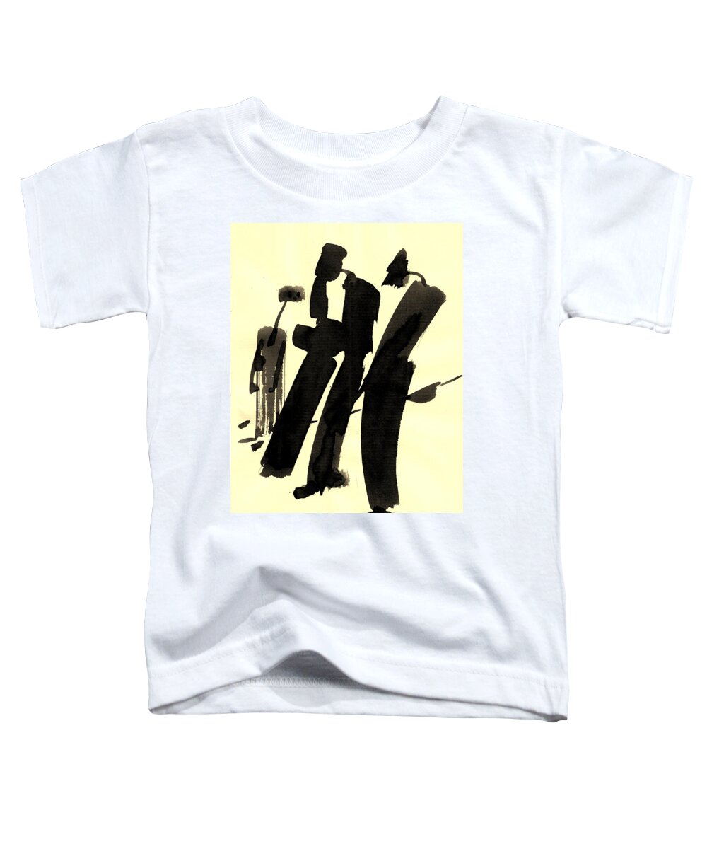 Talk Toddler T-Shirt featuring the drawing Discussion by Karina Plachetka