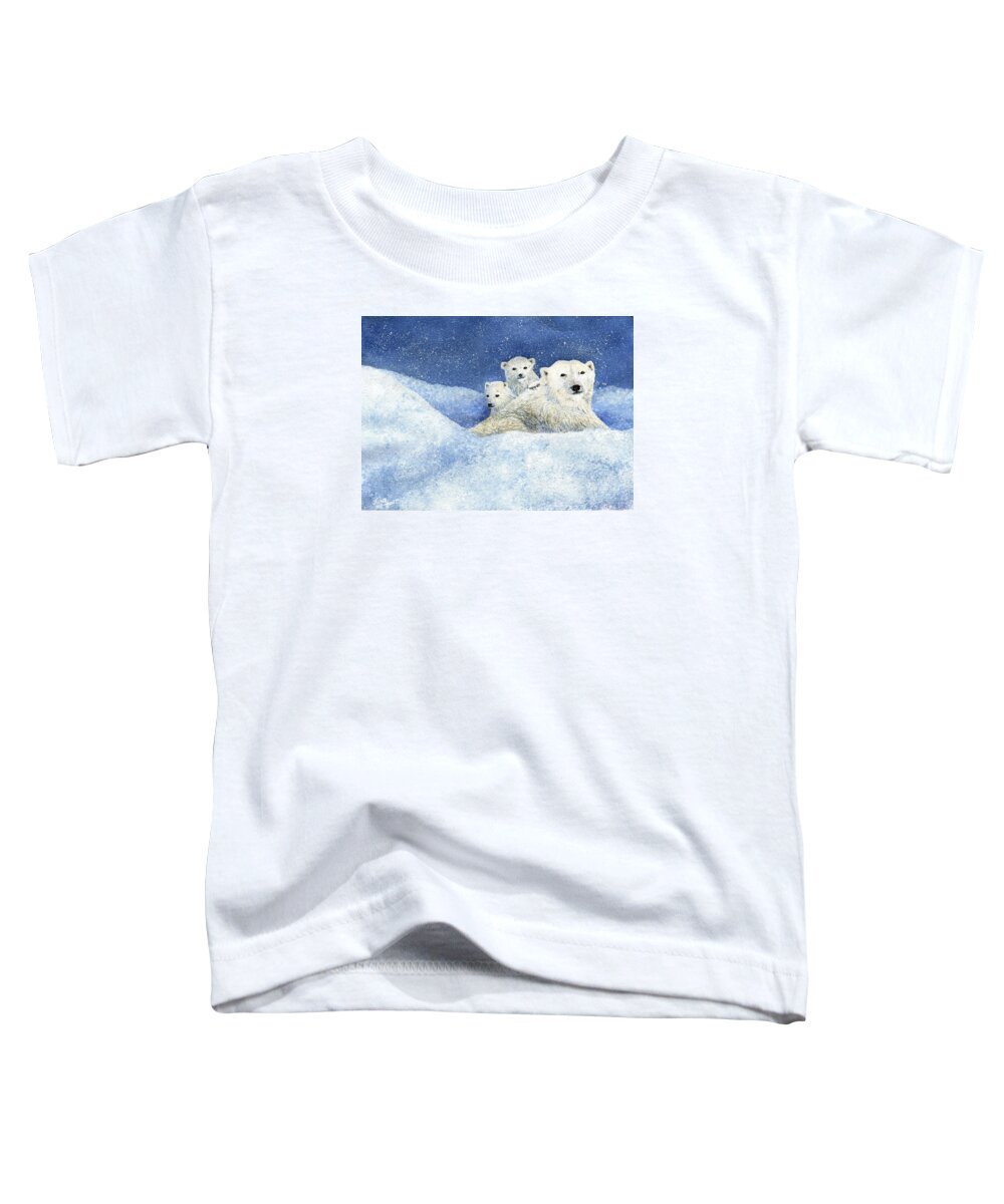 Polar Bear Toddler T-Shirt featuring the painting Don't Mess with Momma by June Hunt