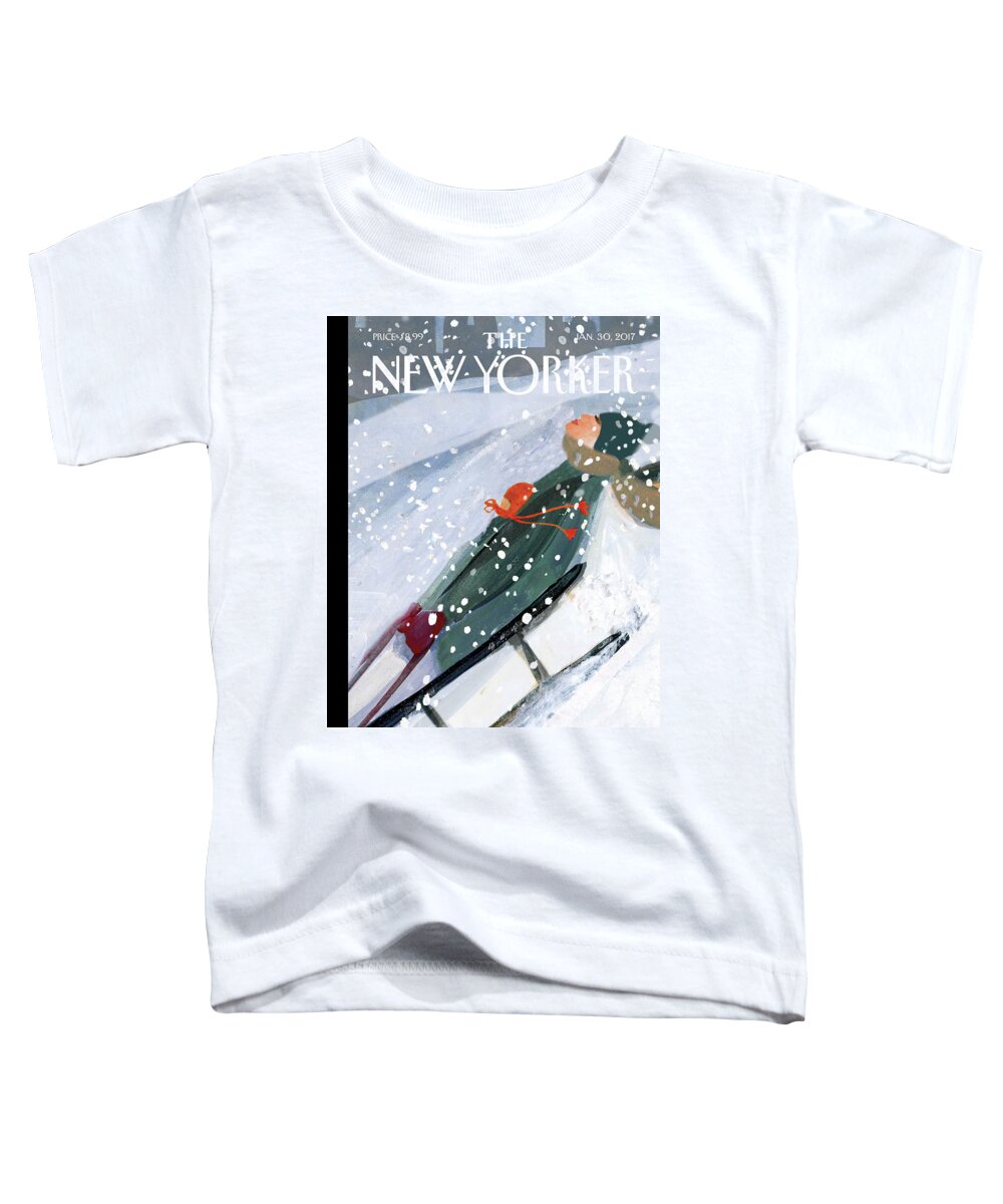 Downhill Racers Toddler T-Shirt featuring the painting Downhill Racers by Gayle Kabaker