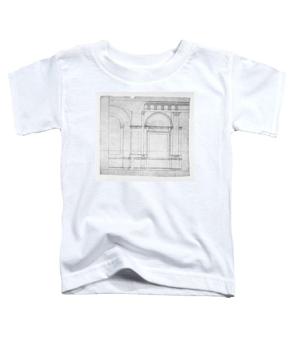 1570 Toddler T-Shirt featuring the drawing El Escorial Cloister by Granger