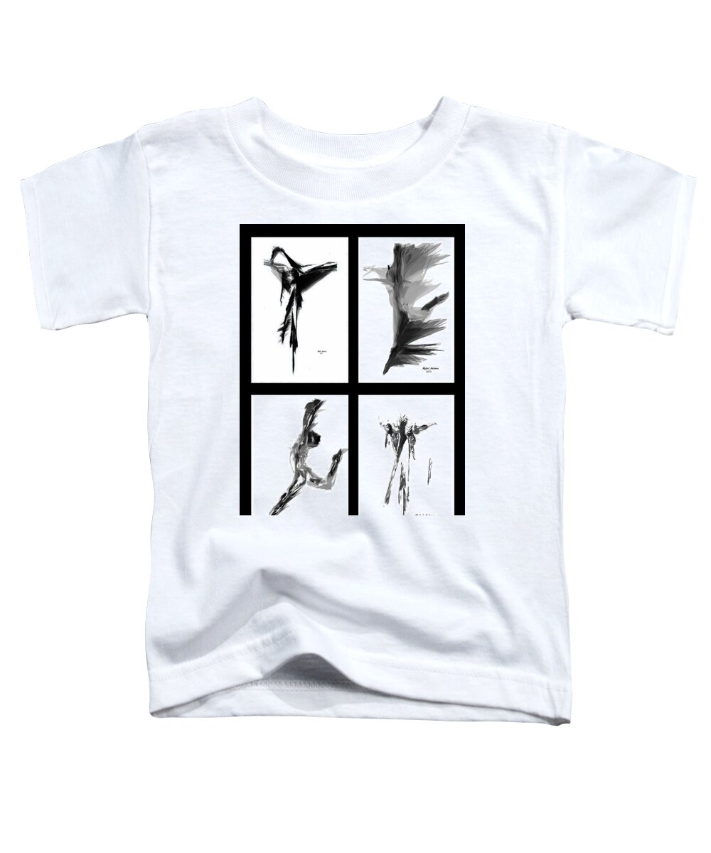 Abstract Toddler T-Shirt featuring the digital art Emotions in Black - Abstract Quad by Rafael Salazar