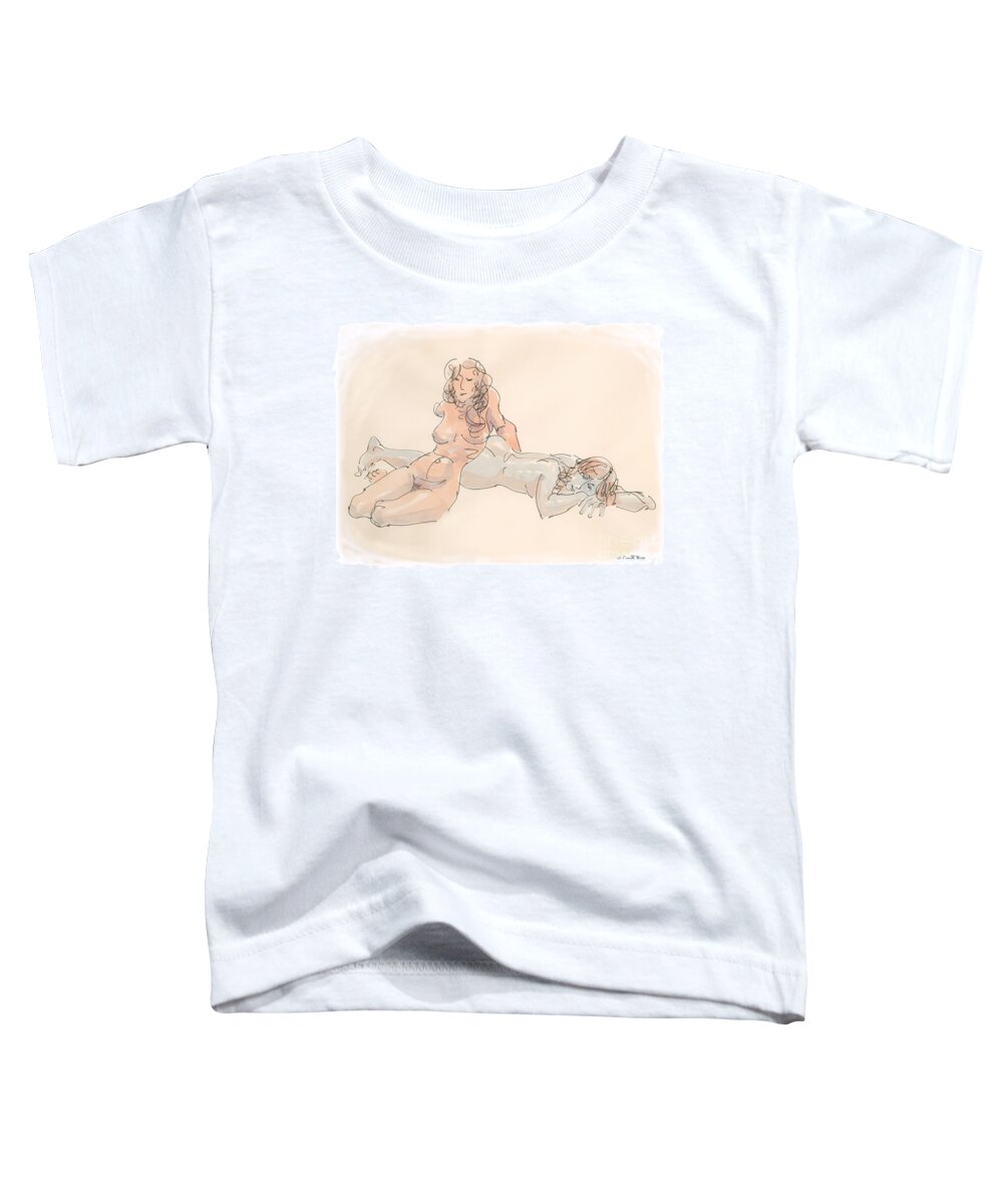 Erotic Toddler T-Shirt featuring the drawing Erotic Drawings 18 by Gordon Punt