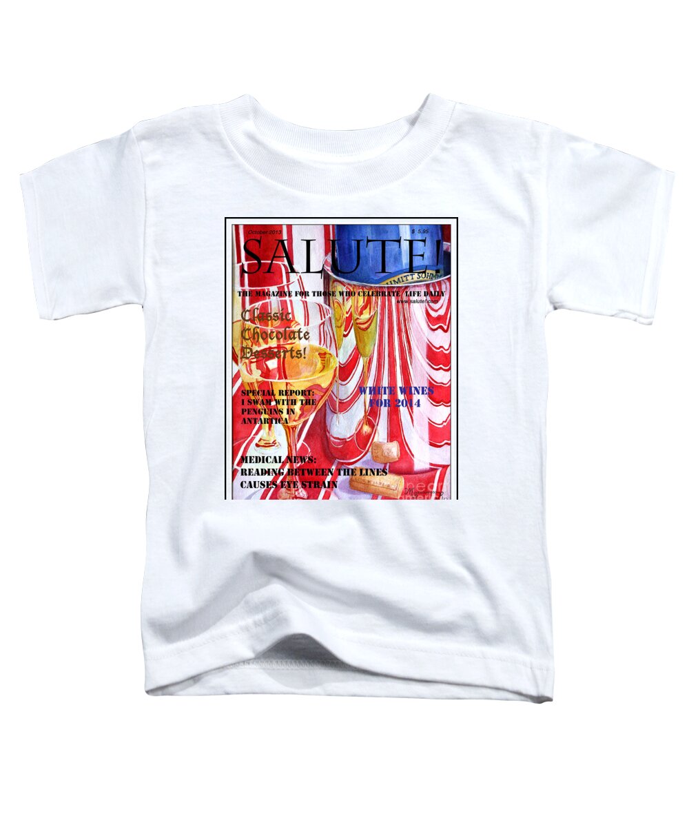 Faux Magazine Cover Toddler T-Shirt featuring the painting Faux Magazine Cover by Mariarosa Rockefeller