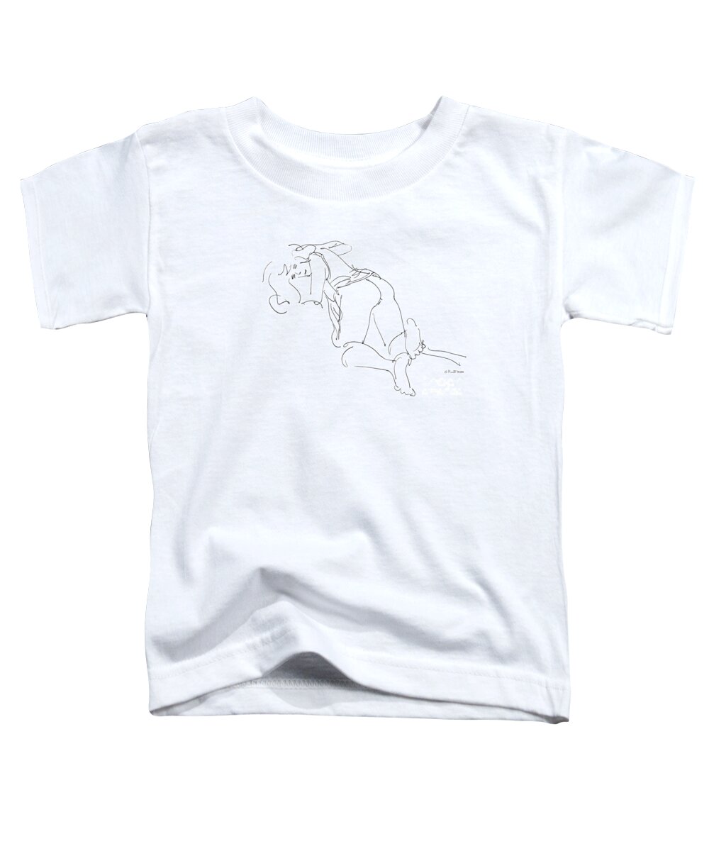 Female Erotic Drawings Toddler T-Shirt featuring the drawing Female Sexy Drawings 19 by Gordon Punt