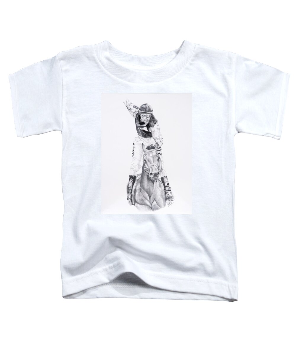 Horses Toddler T-Shirt featuring the drawing Fifty to One What by Joette Snyder