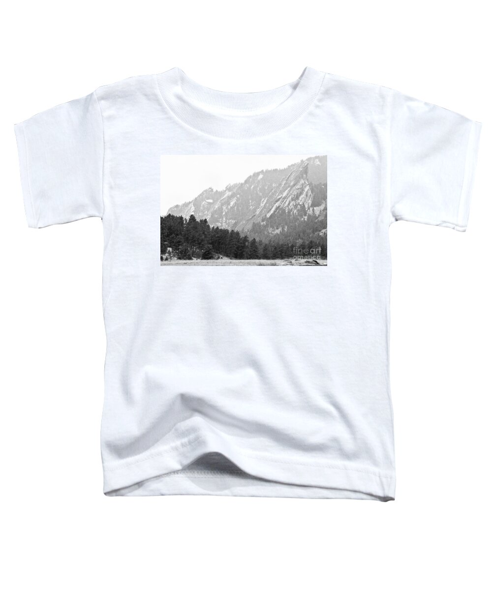 Flatirons Toddler T-Shirt featuring the photograph Flatiron in Black and White Boulder Colorado by James BO Insogna