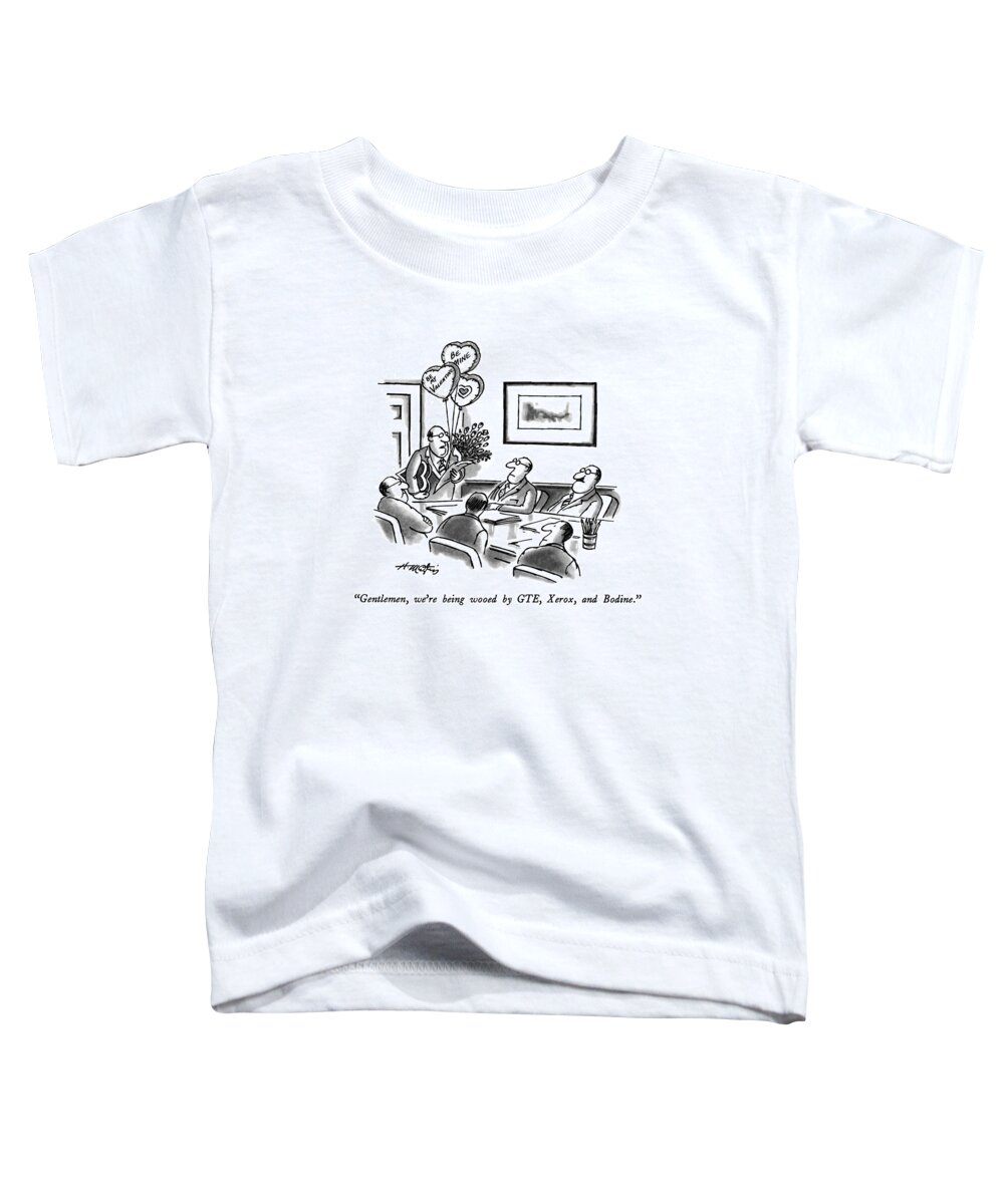 Meetings Toddler T-Shirt featuring the drawing Gentlemen, We're Being Wooed By Gte, Xerox by Henry Martin