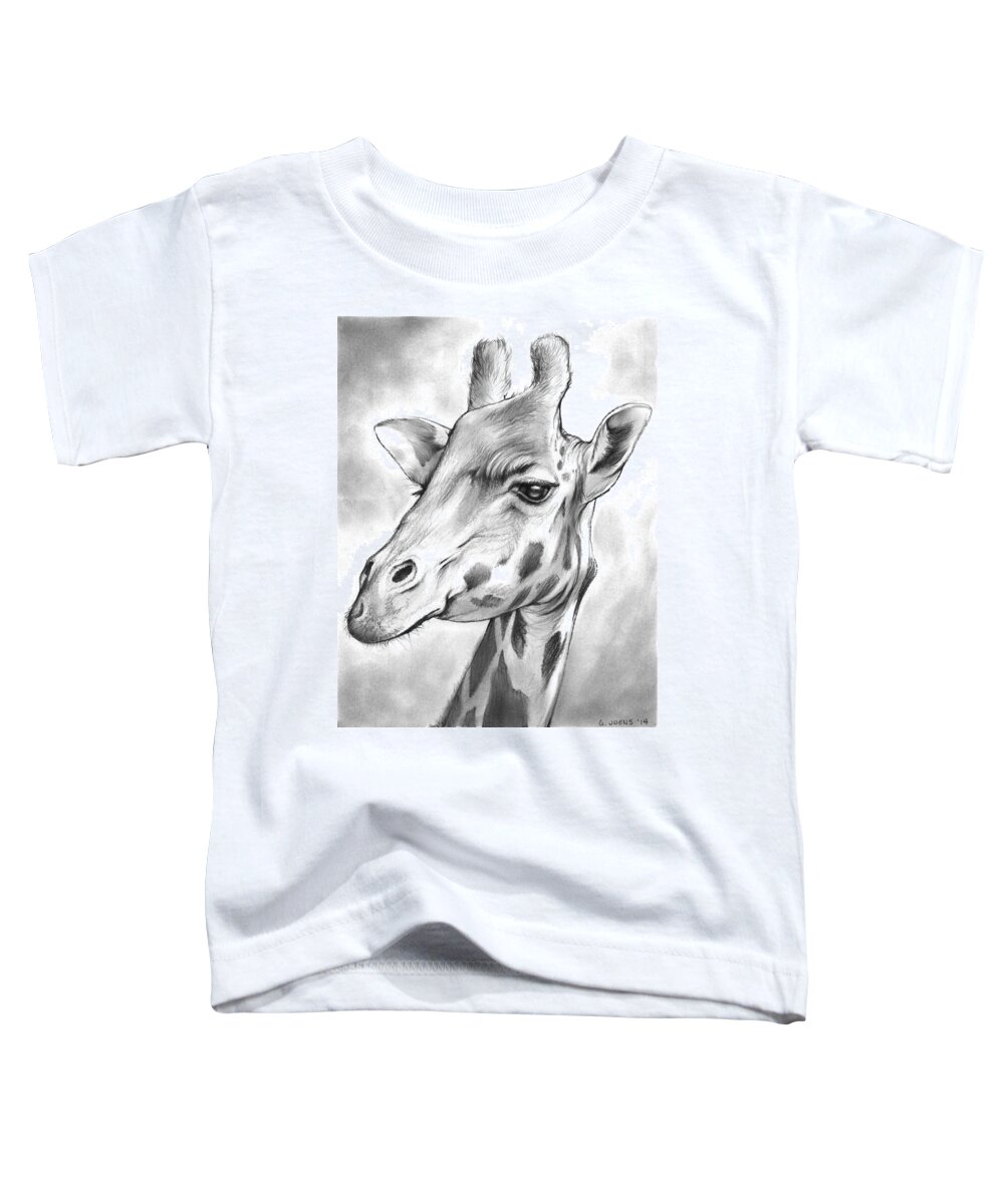Giraffe Toddler T-Shirt featuring the drawing Giraffe by Greg Joens