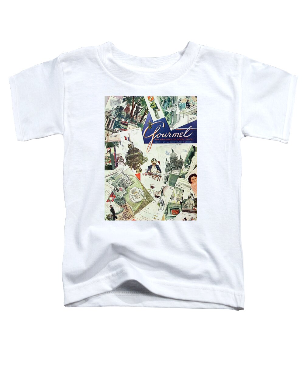 Illustration Toddler T-Shirt featuring the photograph Gourmet Cover Illustration Of Drawings Portraying by Henry Stahlhut