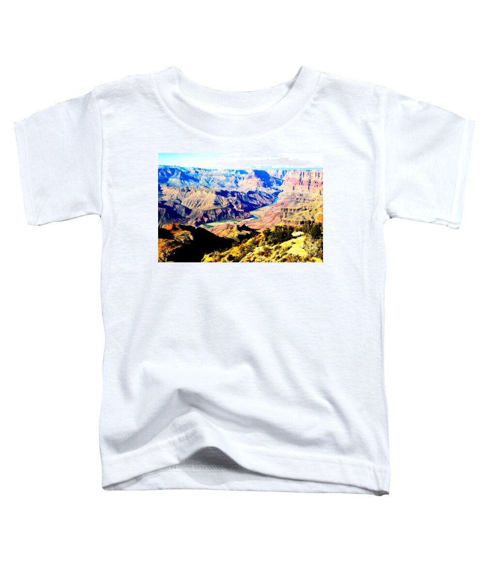 Grand Canyon Toddler T-Shirt featuring the digital art Grand Canyon Eastern Sunset View Vivid by Shawn O'Brien