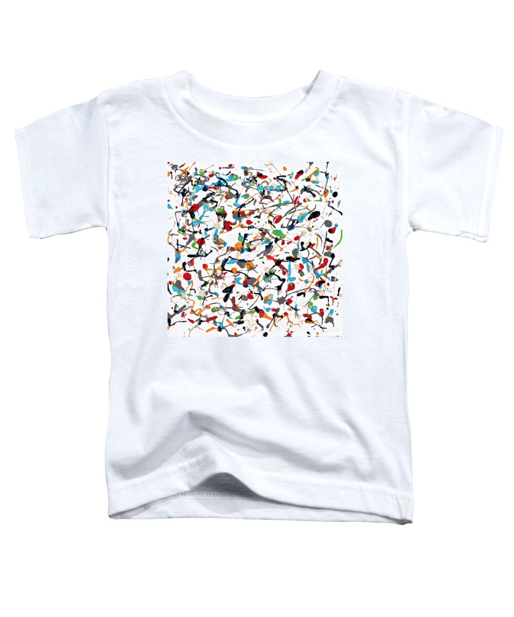Abstract Toddler T-Shirt featuring the painting Happy Dance by Artcetera By   LizMac