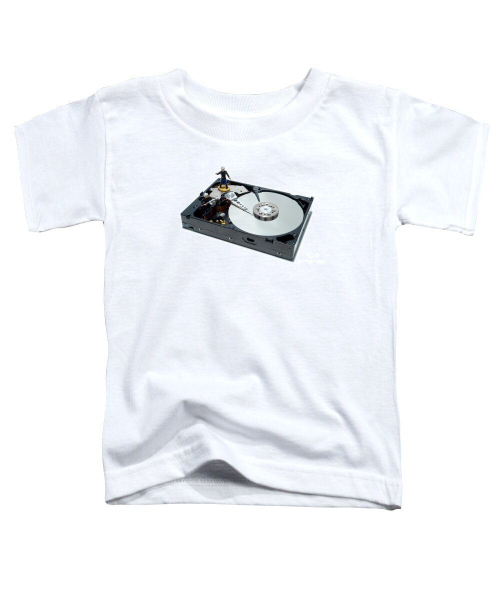 Computer Toddler T-Shirt featuring the photograph Hard Drive Firewall by Olivier Le Queinec