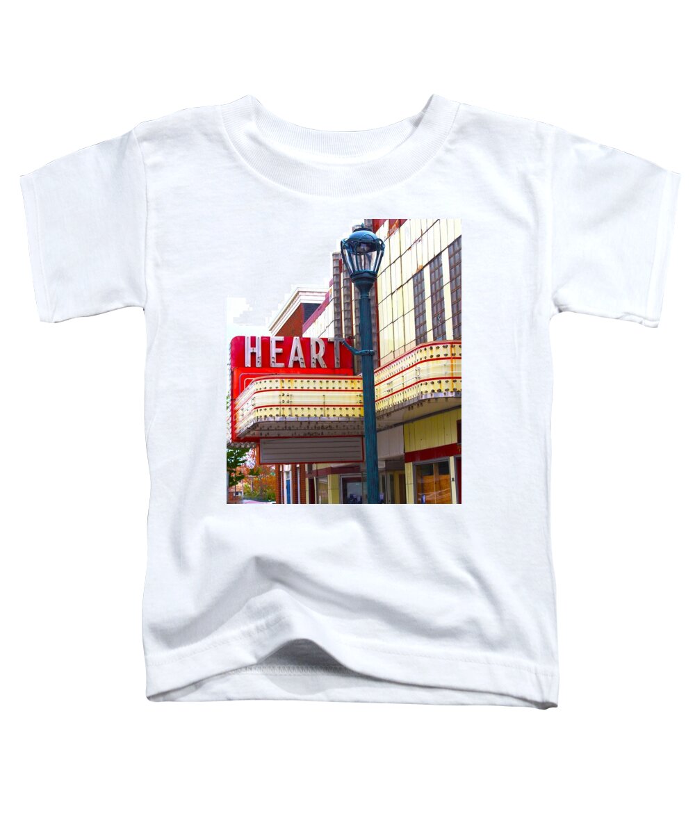 Effingham Toddler T-Shirt featuring the photograph Heart Theatre Effingham Illinois by Suzanne Lorenz