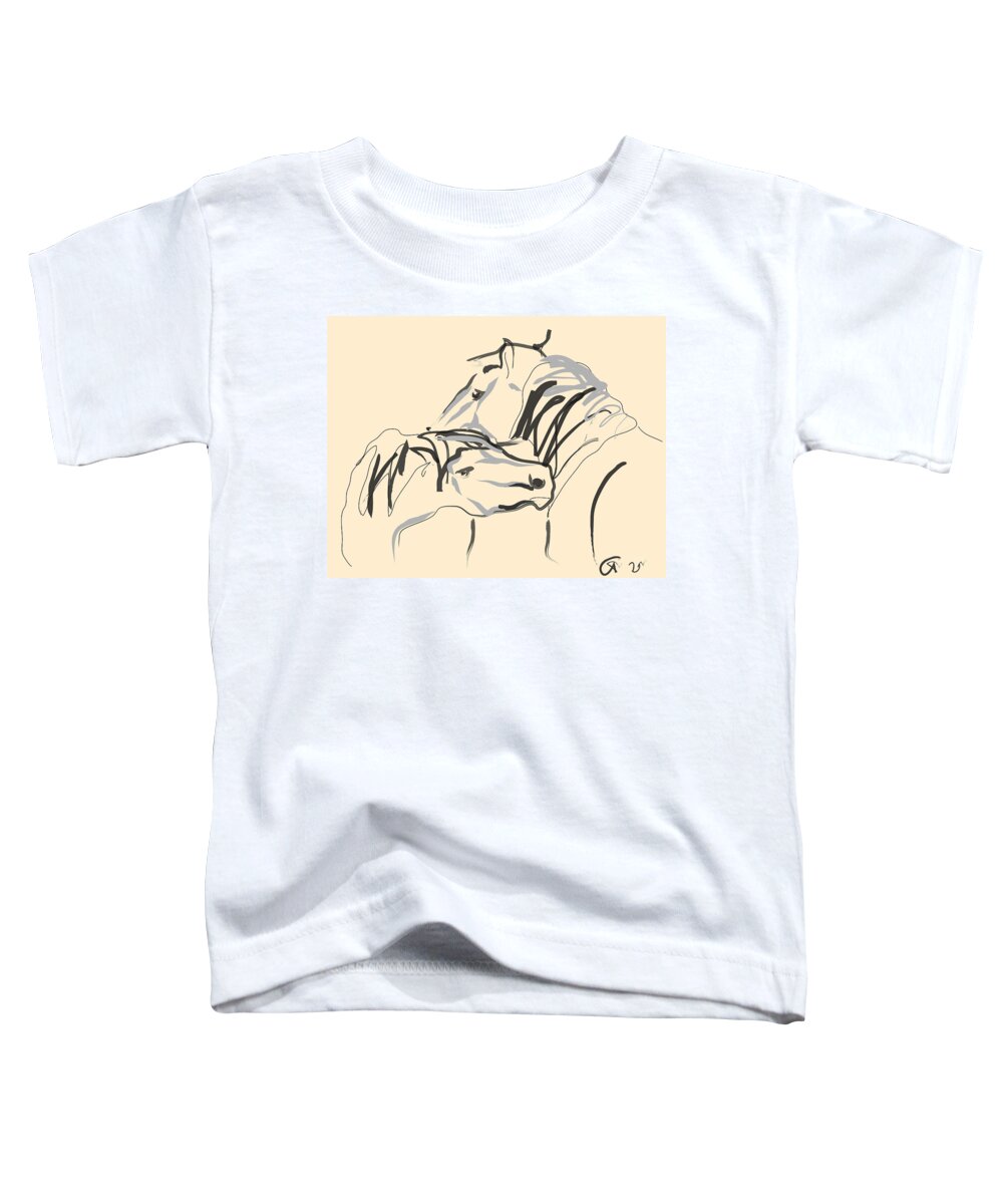 Horse Toddler T-Shirt featuring the painting Horse - Together 4 by Go Van Kampen