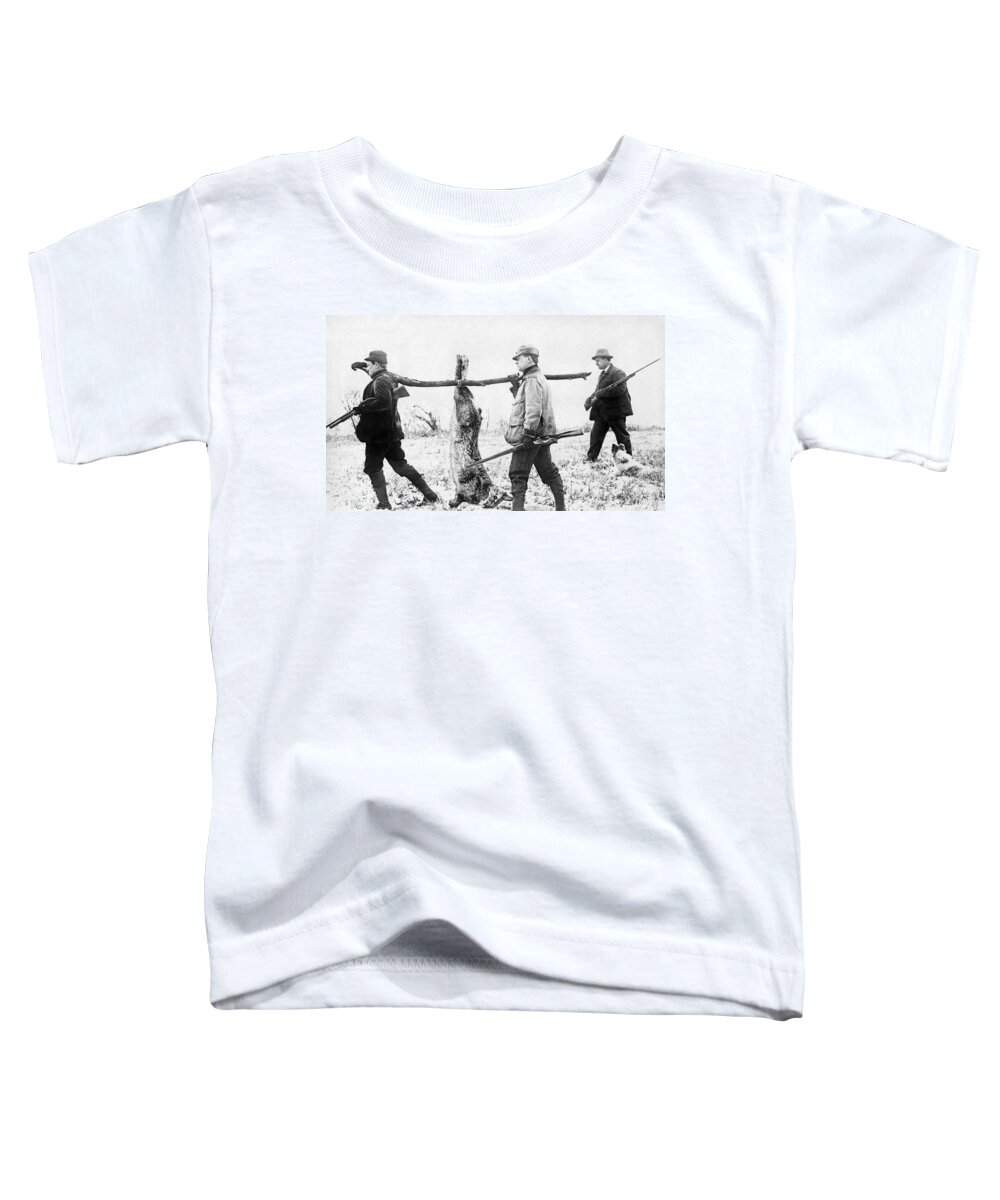 1900s Toddler T-Shirt featuring the photograph Hunters Carrying A Rabbit by Underwood Archives