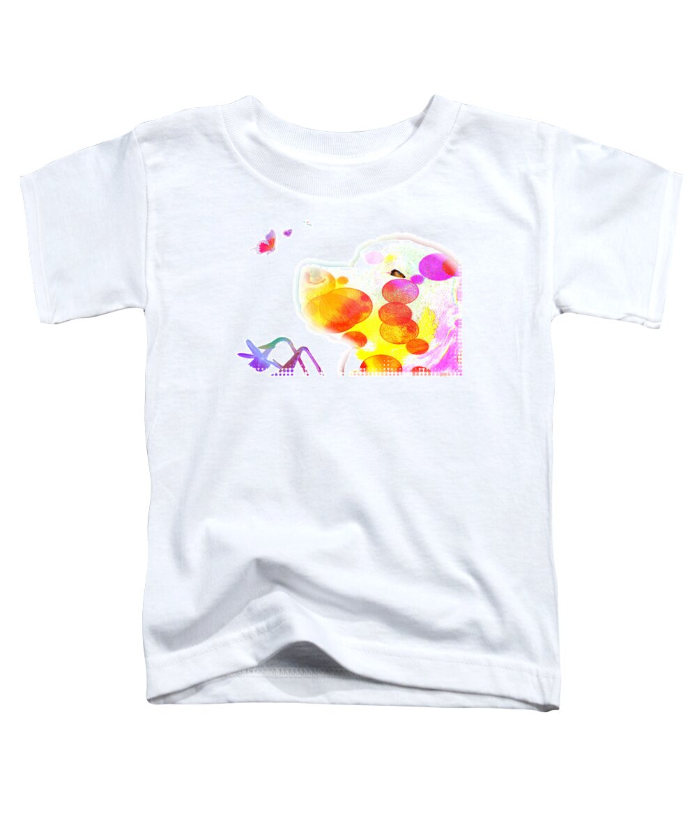  Dog Paintings Toddler T-Shirt featuring the photograph I Wanna Play by Mayhem Mediums