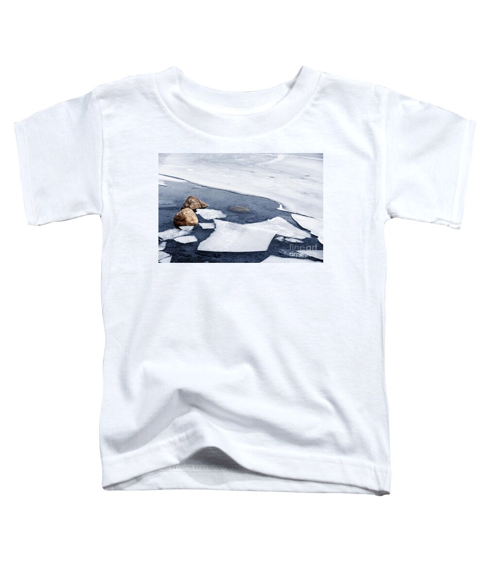 Ice Toddler T-Shirt featuring the photograph Icy shore in winter 2 by Elena Elisseeva