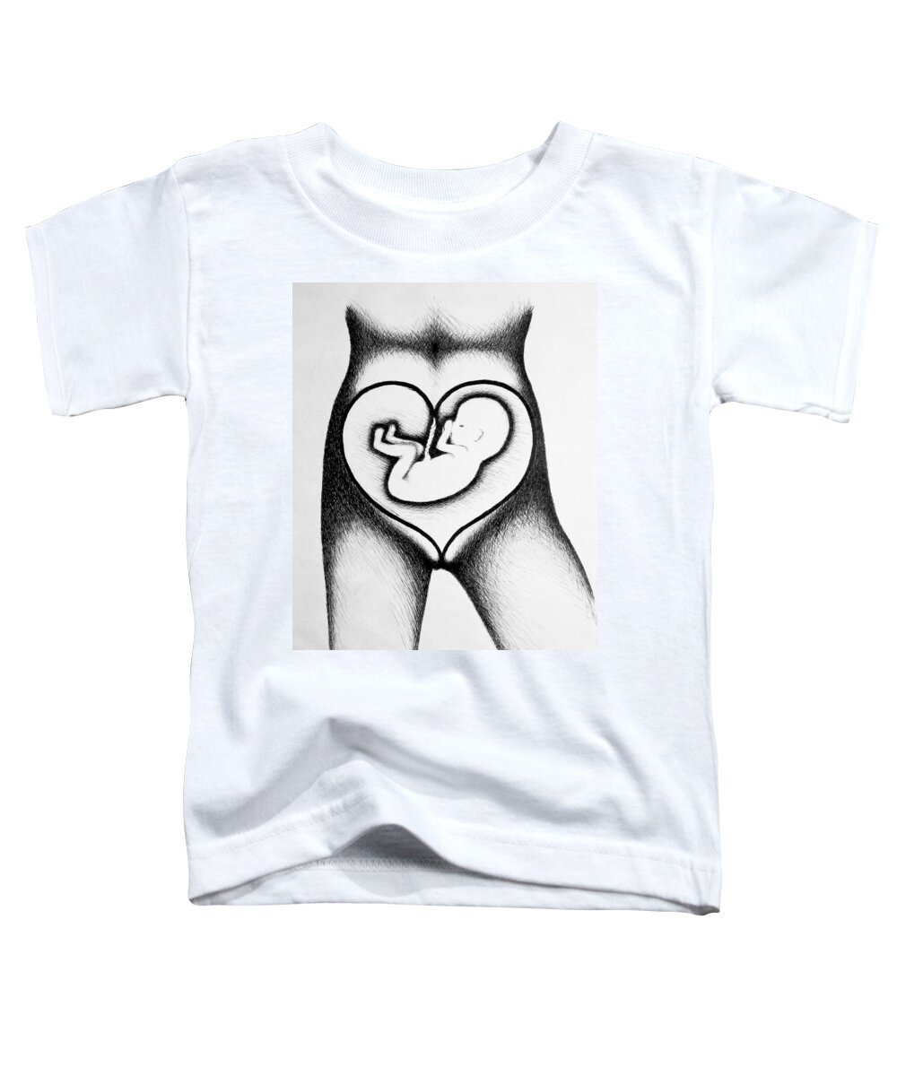 Pen Toddler T-Shirt featuring the drawing Ignorant bliss by Ingrid Van Amsterdam