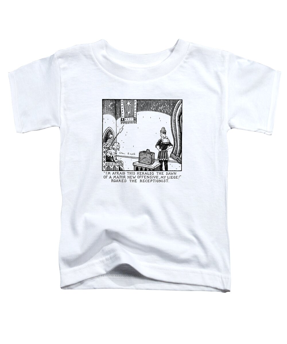 History Toddler T-Shirt featuring the drawing I'm Afraid This Heralds The Dawn Of A Major New by Glen Baxter