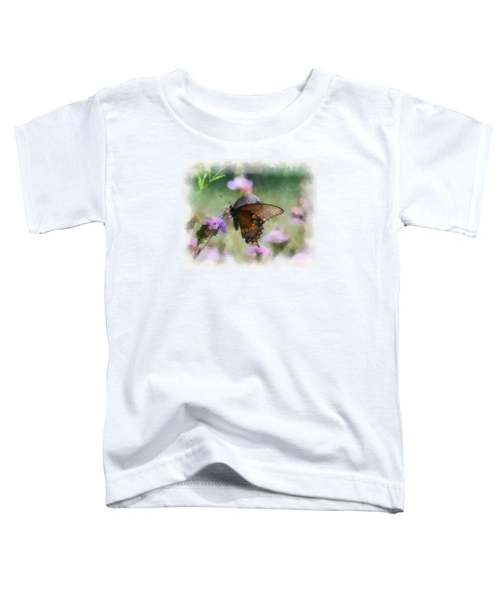 In The Flowers Toddler T-Shirt featuring the photograph In The Flowers by Kerri Farley
