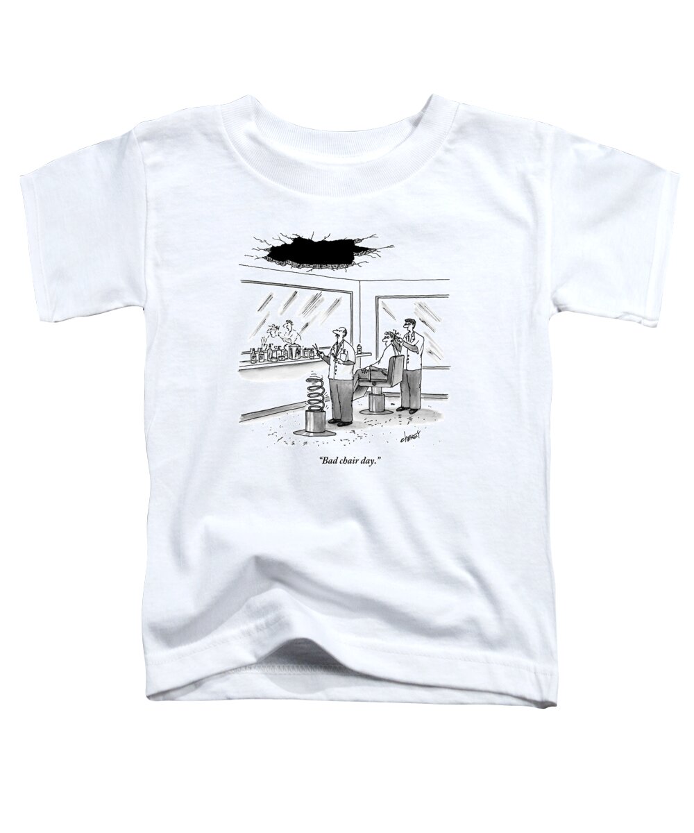 Cctk Toddler T-Shirt featuring the drawing Inside Of A Barbershop There Is A Hole by Tom Cheney