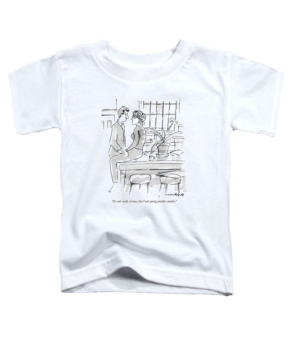Television - News Toddler T-Shirt featuring the drawing It's Not Really Serious by Michael Crawford