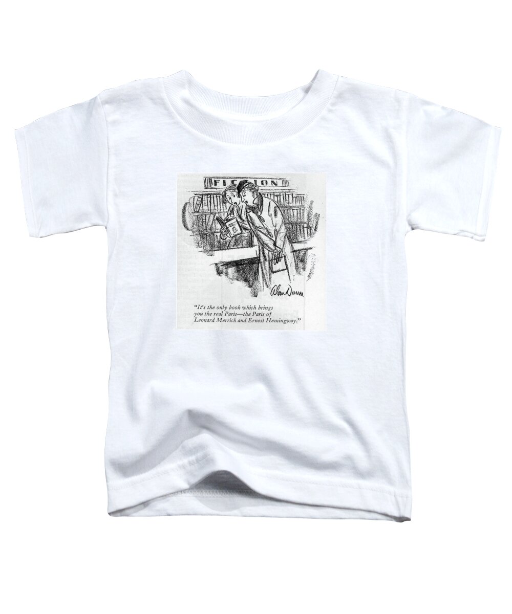 106892 Adu Alan Dunn Toddler T-Shirt featuring the drawing The Only Book by Alan Dunn