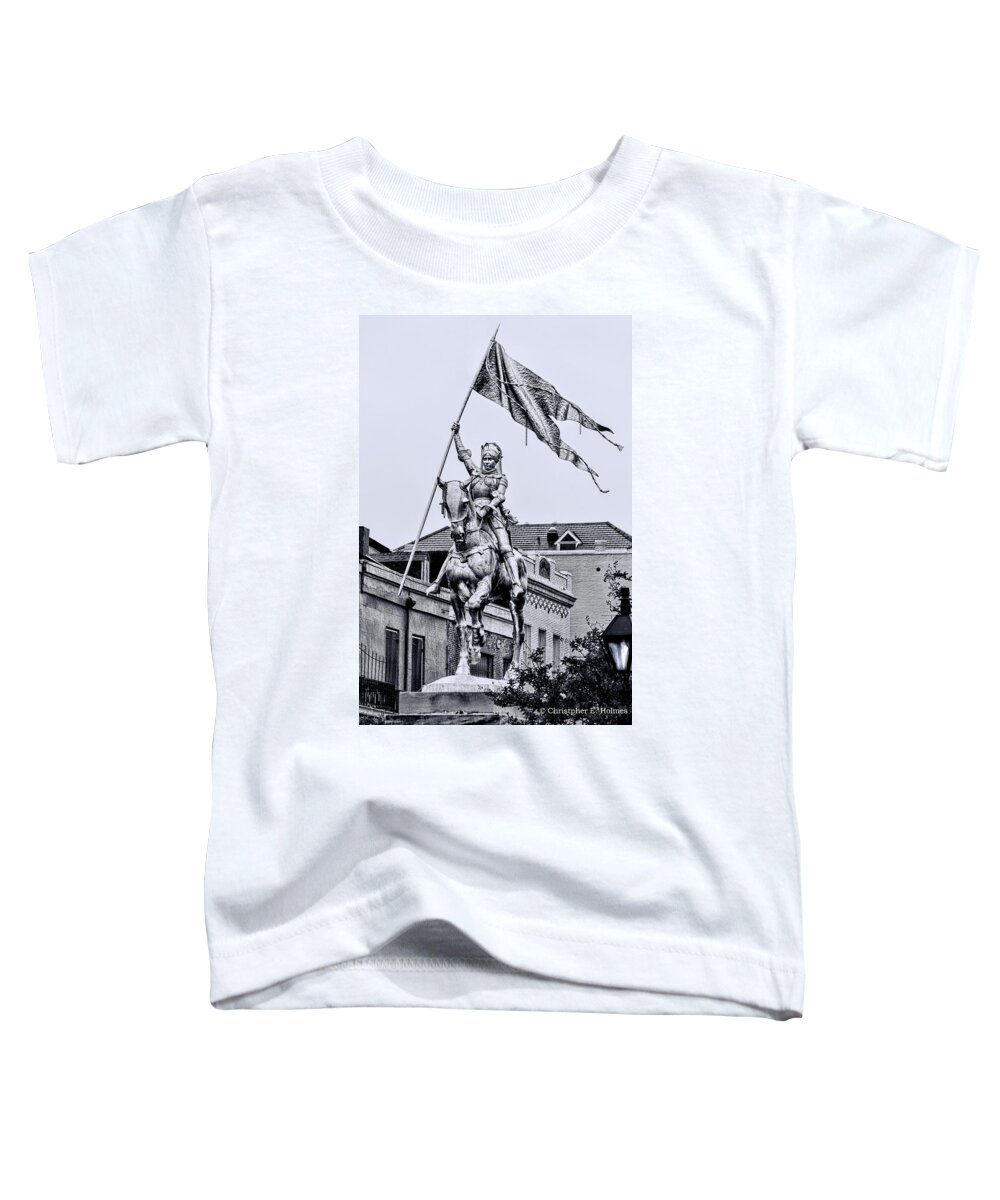 Joan Of Arc Toddler T-Shirt featuring the photograph Joan Of Arc - BW by Christopher Holmes