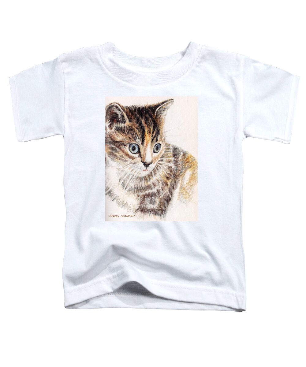 Cats Toddler T-Shirt featuring the painting Kitty Kat Iphone Cases Smart Phones Cells And Mobile Cases Carole Spandau Cbs Art 345 by Carole Spandau