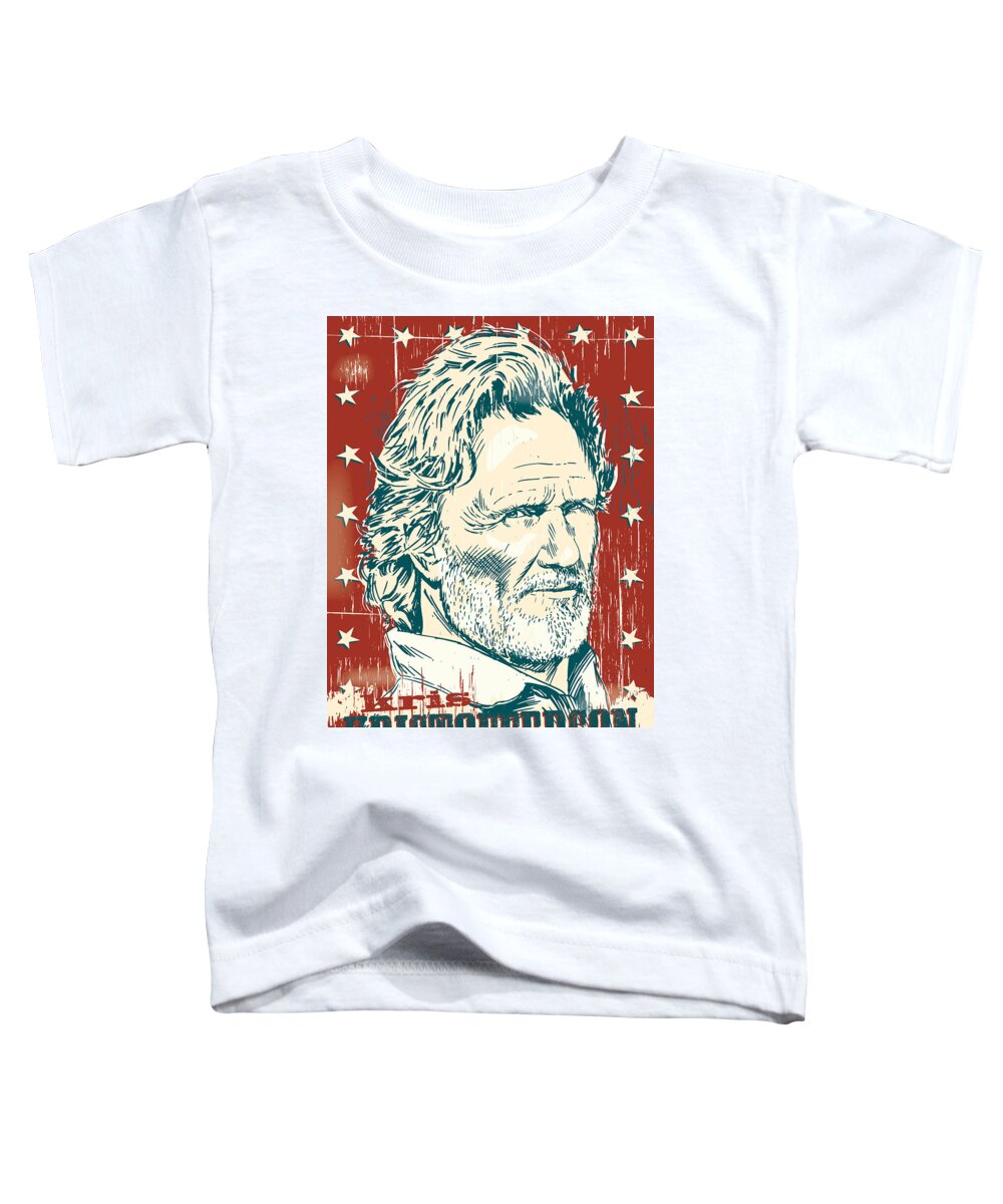 Outlaw Toddler T-Shirt featuring the digital art Kris Kristofferson Pop Art by Jim Zahniser