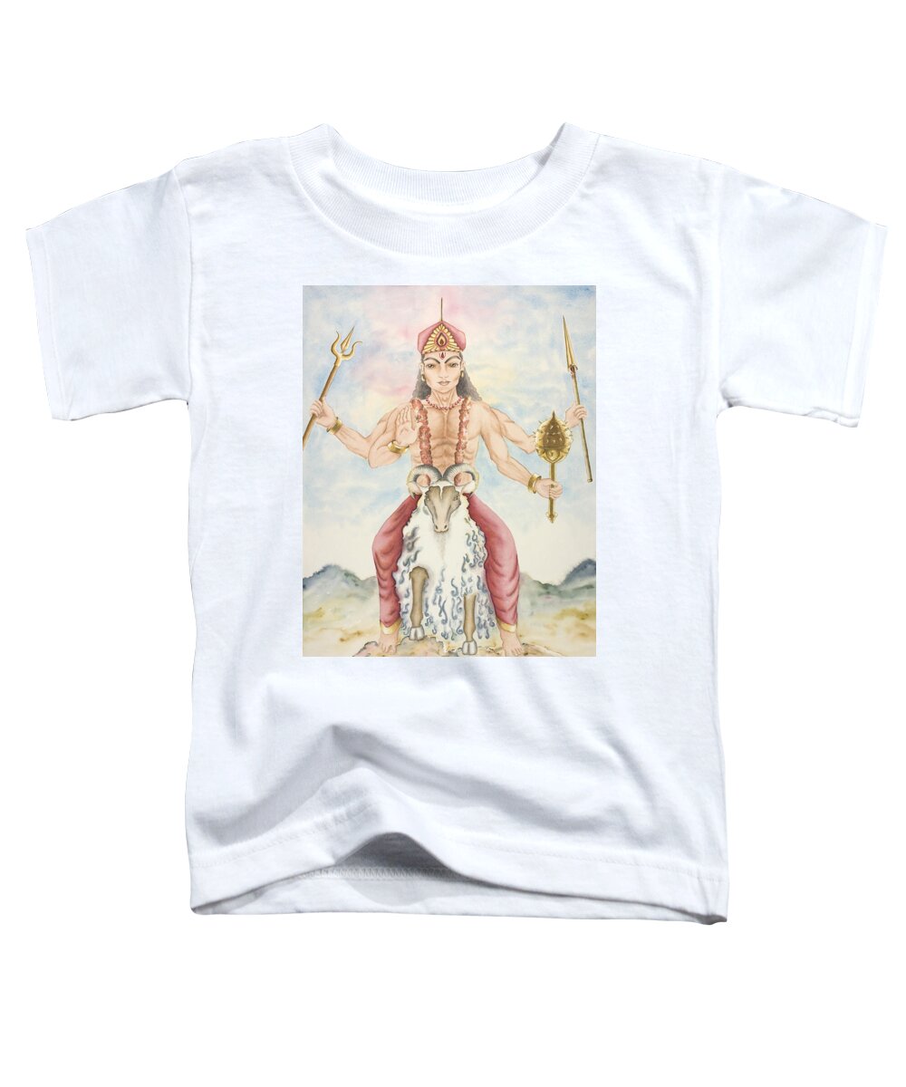 Vedic Astrology Toddler T-Shirt featuring the painting Kuja Mars by Srishti Wilhelm