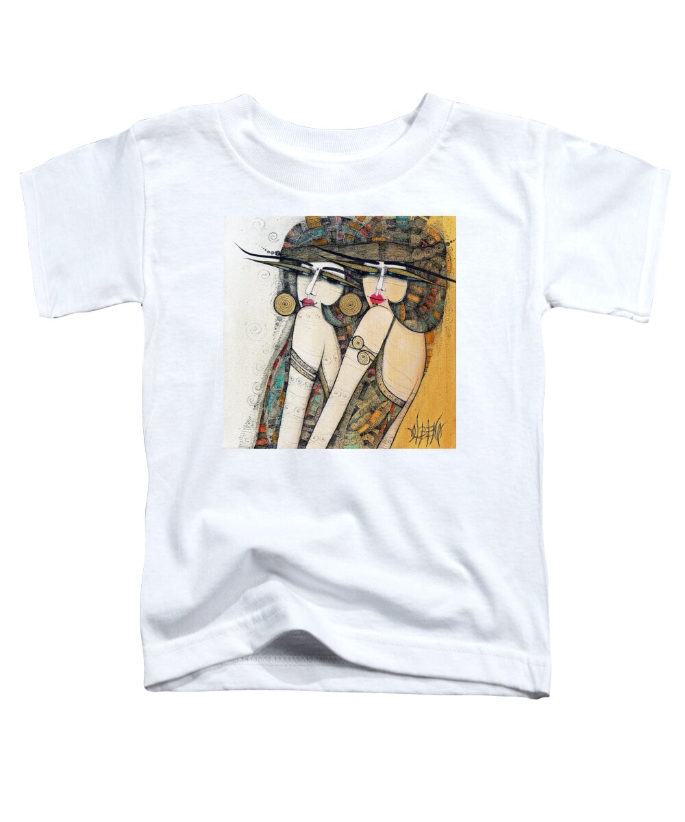Young Girls Toddler T-Shirt featuring the painting Les Demoiselles by Albena Vatcheva